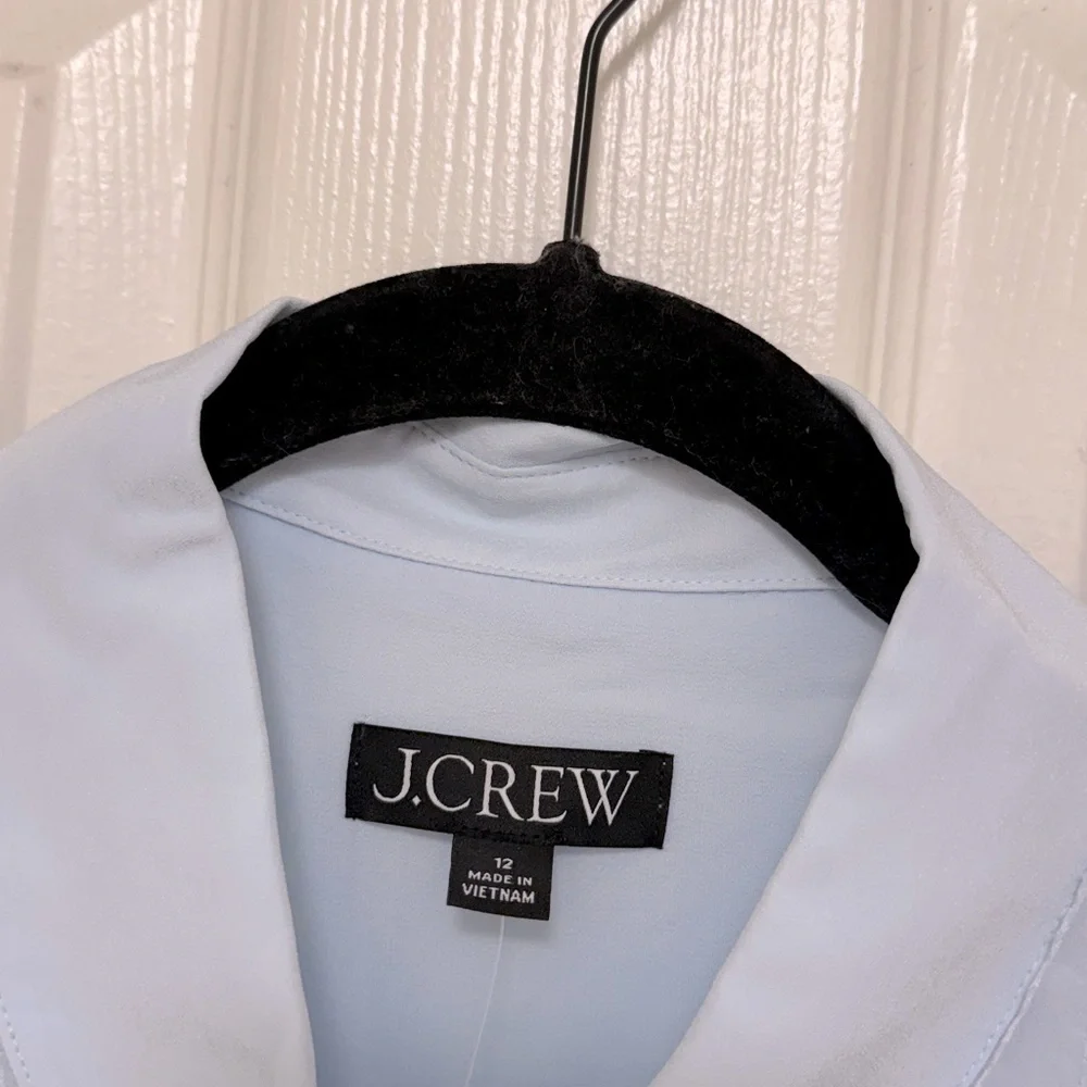 NWT J.Crew Lace-Trim Button-Up Top in Crepe de Chine